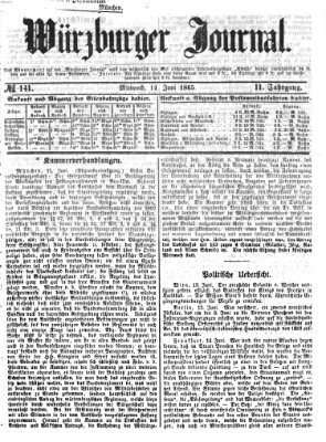 Würzburger Journal Mittwoch 14. Juni 1865