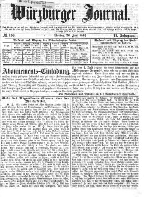 Würzburger Journal Montag 26. Juni 1865