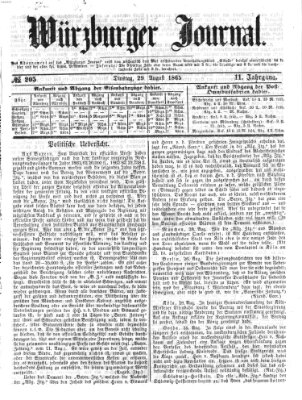 Würzburger Journal Dienstag 29. August 1865