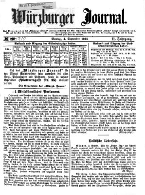 Würzburger Journal Montag 4. September 1865