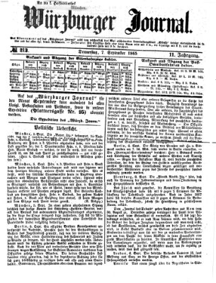 Würzburger Journal Donnerstag 7. September 1865