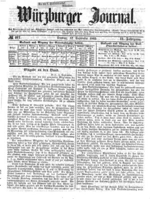 Würzburger Journal Dienstag 12. September 1865