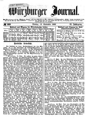 Würzburger Journal Dienstag 19. September 1865