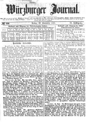 Würzburger Journal Freitag 22. September 1865