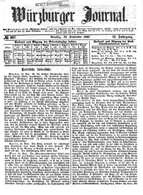 Würzburger Journal Samstag 23. September 1865