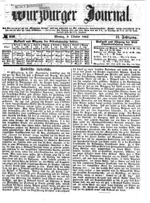 Würzburger Journal Montag 9. Oktober 1865