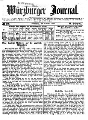 Würzburger Journal Donnerstag 19. Oktober 1865