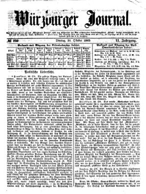 Würzburger Journal Dienstag 31. Oktober 1865