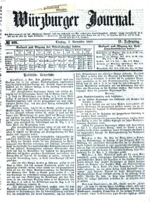 Würzburger Journal Dienstag 7. November 1865