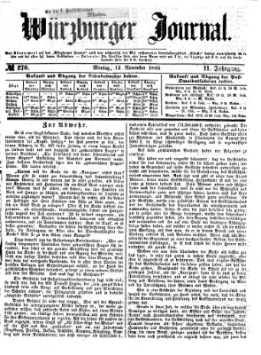 Würzburger Journal Montag 13. November 1865