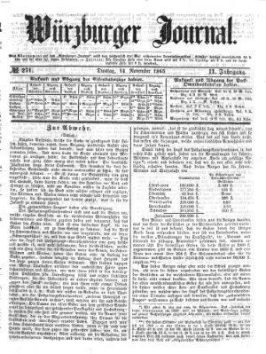 Würzburger Journal Dienstag 14. November 1865