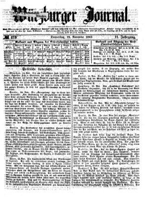 Würzburger Journal Donnerstag 16. November 1865