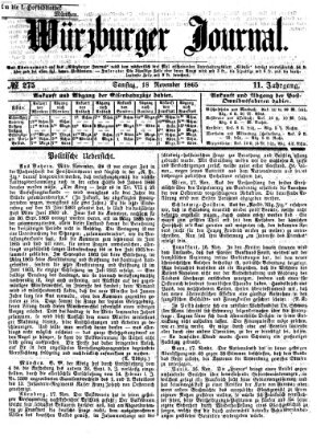 Würzburger Journal Samstag 18. November 1865