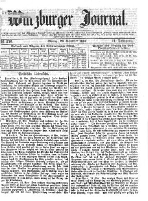 Würzburger Journal Montag 20. November 1865