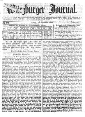 Würzburger Journal Montag 27. November 1865