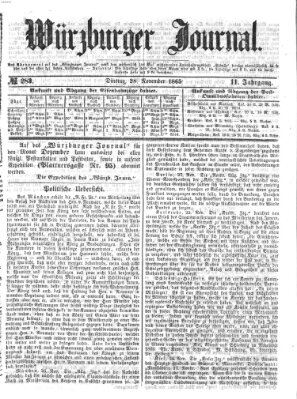 Würzburger Journal Dienstag 28. November 1865