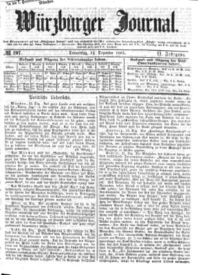 Würzburger Journal Donnerstag 14. Dezember 1865