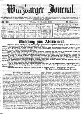 Würzburger Journal Dienstag 19. Dezember 1865