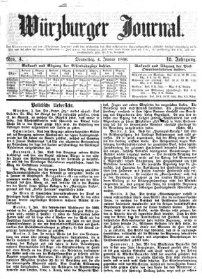 Würzburger Journal Donnerstag 4. Januar 1866