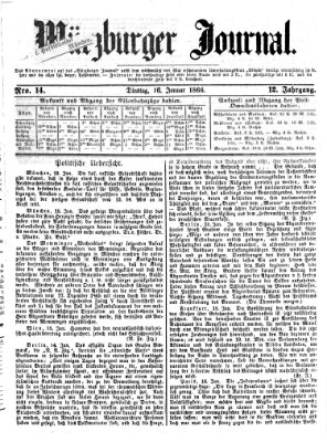 Würzburger Journal Dienstag 16. Januar 1866