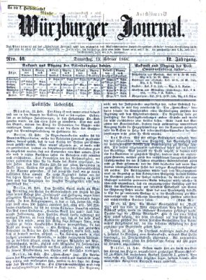 Würzburger Journal Donnerstag 15. Februar 1866