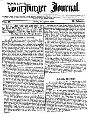 Würzburger Journal Dienstag 27. Februar 1866