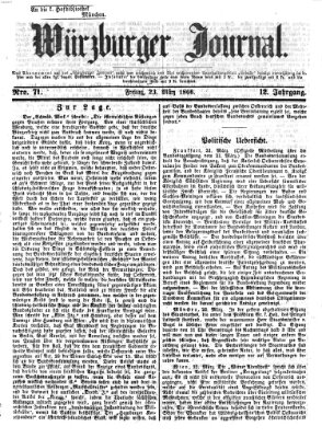 Würzburger Journal Freitag 23. März 1866