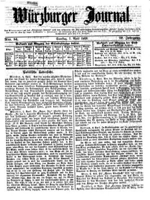 Würzburger Journal Samstag 7. April 1866