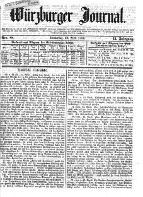 Würzburger Journal Donnerstag 12. April 1866