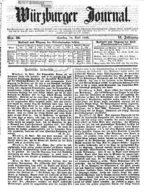 Würzburger Journal Samstag 14. April 1866