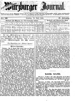 Würzburger Journal Samstag 28. April 1866