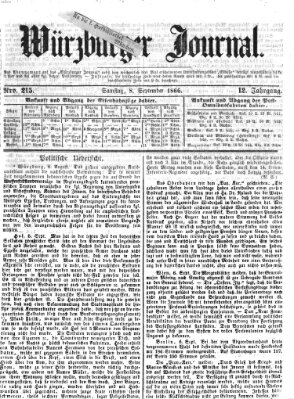 Würzburger Journal Samstag 8. September 1866