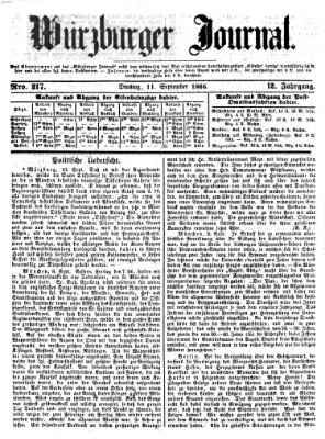 Würzburger Journal Dienstag 11. September 1866