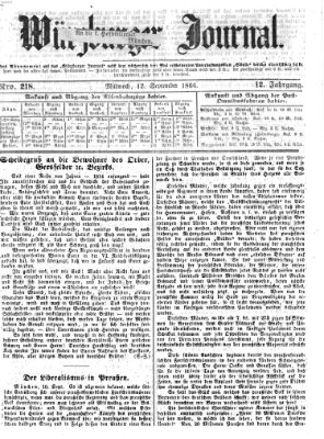 Würzburger Journal Mittwoch 12. September 1866