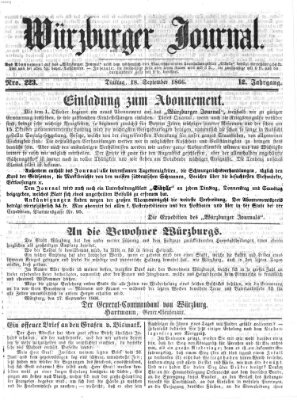 Würzburger Journal Dienstag 18. September 1866