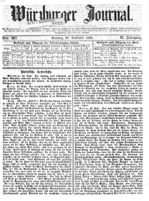 Würzburger Journal Samstag 22. September 1866