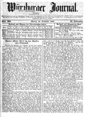 Würzburger Journal Montag 24. September 1866