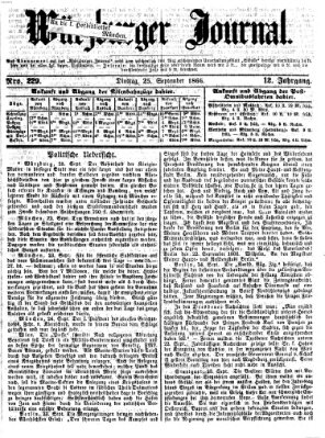 Würzburger Journal Dienstag 25. September 1866