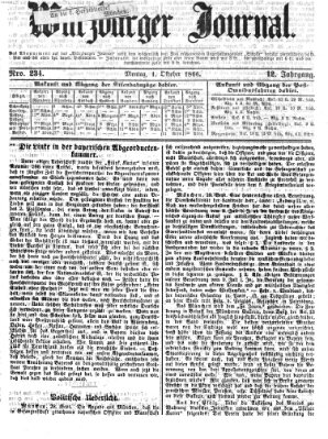 Würzburger Journal Montag 1. Oktober 1866