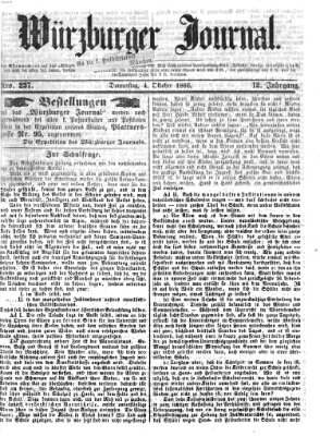 Würzburger Journal Donnerstag 4. Oktober 1866