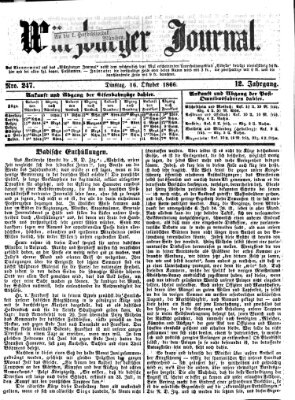 Würzburger Journal Dienstag 16. Oktober 1866