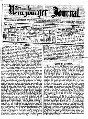 Würzburger Journal Donnerstag 18. Oktober 1866