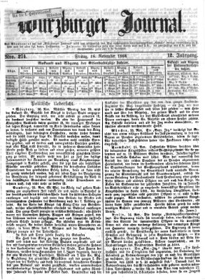 Würzburger Journal Freitag 16. November 1866