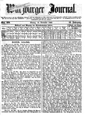 Würzburger Journal Montag 19. November 1866