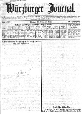 Würzburger Journal Dienstag 20. November 1866