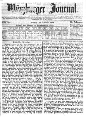 Würzburger Journal Samstag 24. November 1866