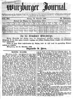 Würzburger Journal Montag 26. November 1866