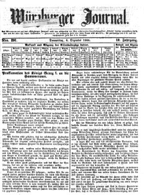 Würzburger Journal Donnerstag 6. Dezember 1866