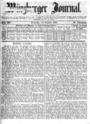 Würzburger Journal Donnerstag 13. Dezember 1866