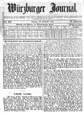 Würzburger Journal Samstag 29. Dezember 1866